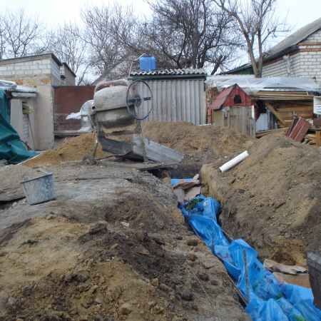Начало работ по изготовлению фундамента